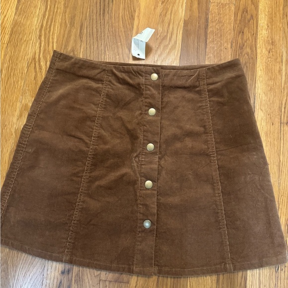 Sans Souci Brown Corduroy A-Line Skirt - Picture 1 of 1